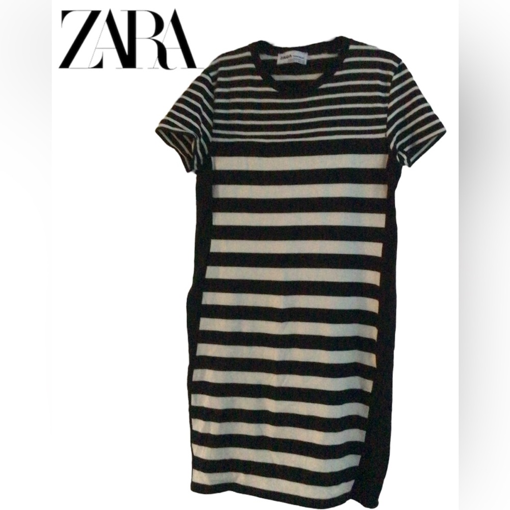 Zara🩵Striped T-Shirt Dress